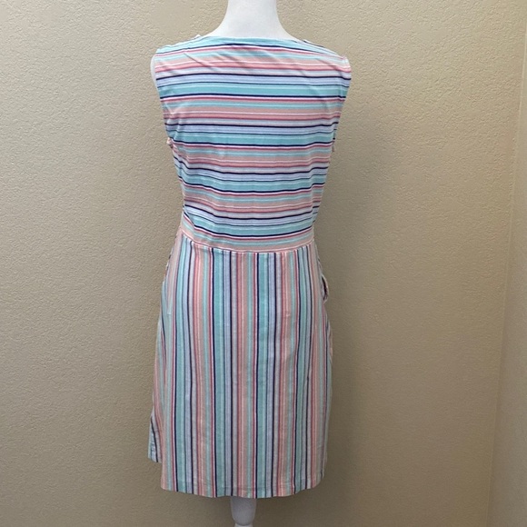 Lands' End Multicolor Striped Midi Dress. Sleeveless. Size S. Pockets. Comfy! - Picture 8 of 14